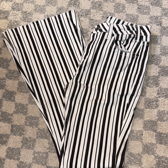 Rock & Roll Cowgirl Black and White Striped Jeans - Picture 2 of 6